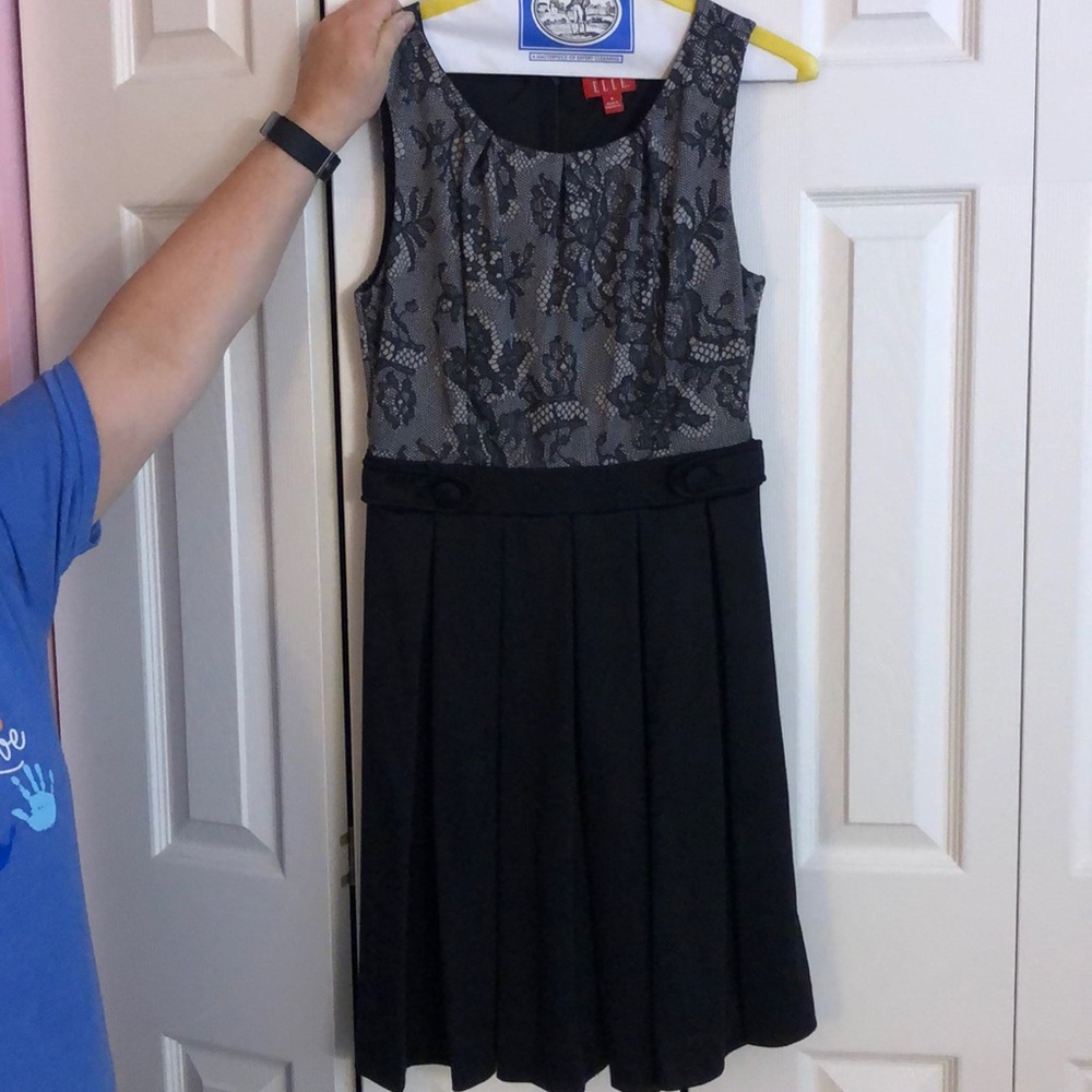 Elle Black/Gray Floral Dress